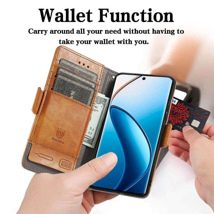 For Nothing CMF Phone 1 CaseNeo Splicing Dual Magnetic Buckle Leather Phone Case(Khaki)