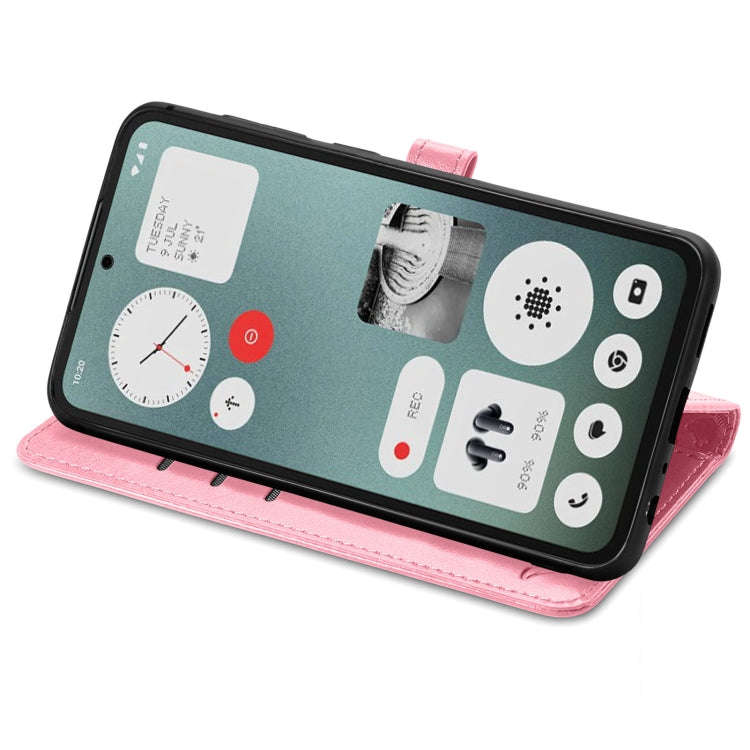For Nothing CMF Phone 1 Cat and Dog Embossed Leather Phone Case(Pink)