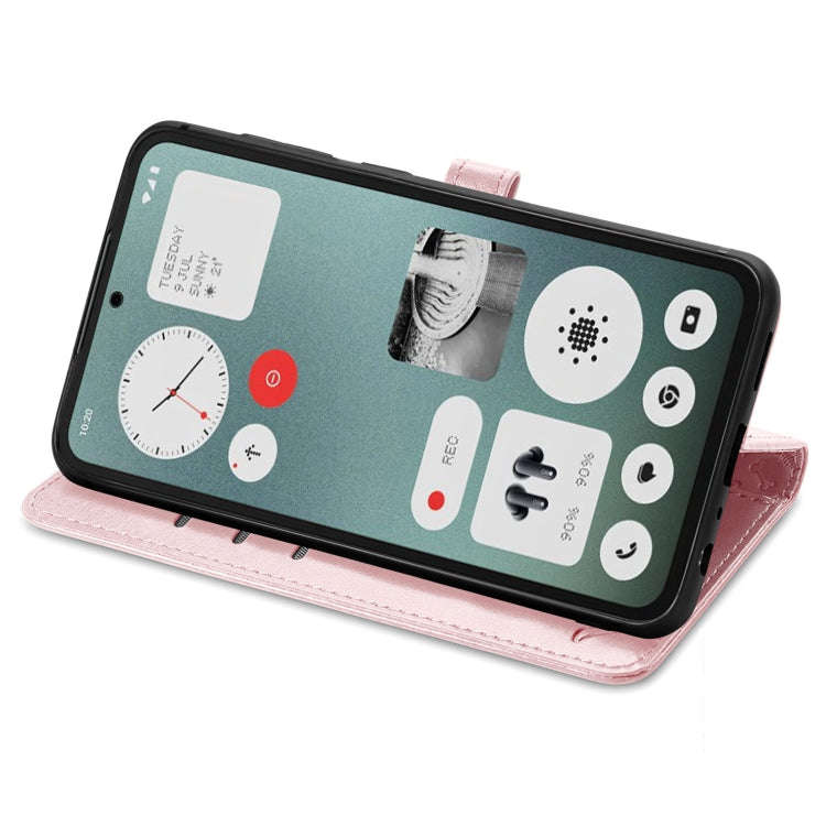 For Nothing CMF Phone 1 Cat and Dog Embossed Leather Phone Case(Rose Gold)