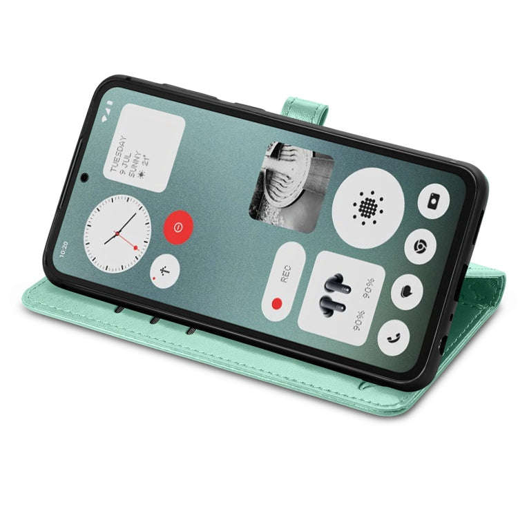 For Nothing CMF Phone 1 Cat and Dog Embossed Leather Phone Case(Green)