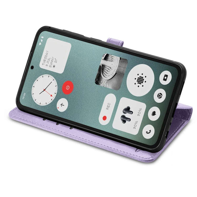 For Nothing CMF Phone 1 Cat and Dog Embossed Leather Phone Case(Purple)