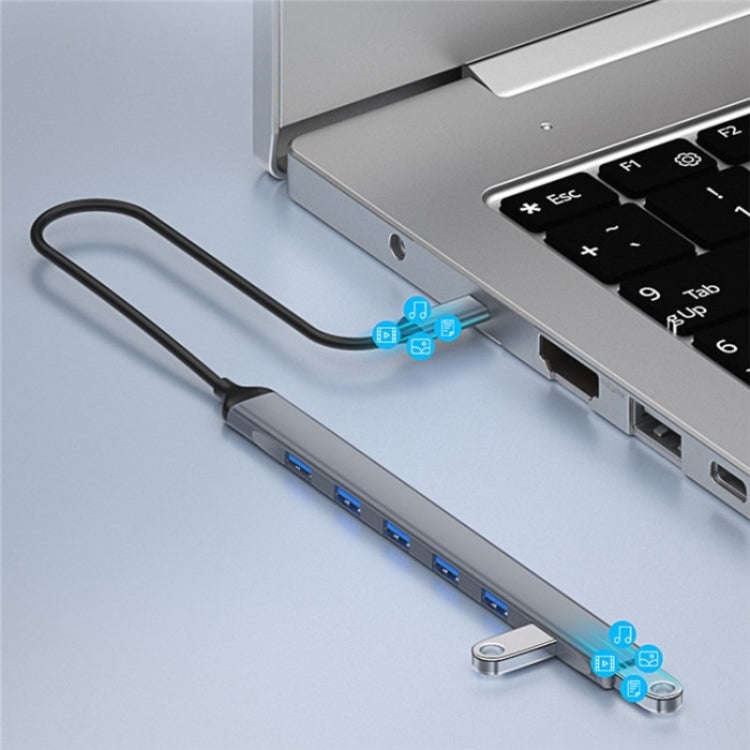 ADS-303C 7 Port USB 3.0 HUB Docking Station For Laptop / Tablet / PC, Type-C Port