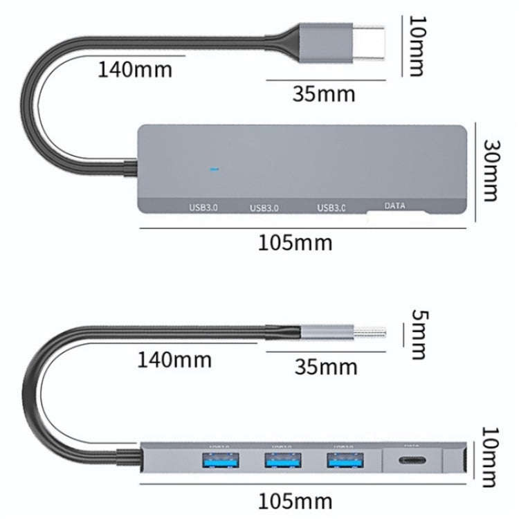 ADS-309C Type-C + 3 x USB 3.0  HUB Docking Station, Type-C Port