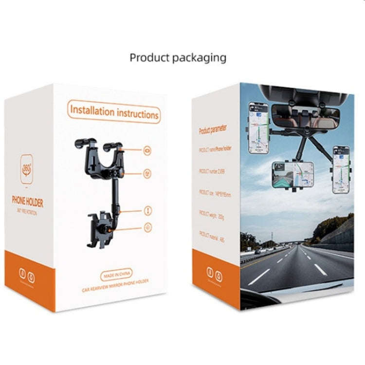 23-H06 Magnetic Phone Bracket Adjustable Angle Car Rearview Mirror Mount Holder