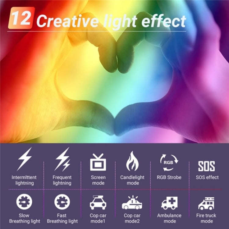 M1SE 12 Effects RGB Photography Lamp 0.96-inch TFT Screen Pocket Fill Light