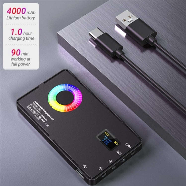 M1SE 12 Effects RGB Photography Lamp 0.96-inch TFT Screen Pocket Fill Light