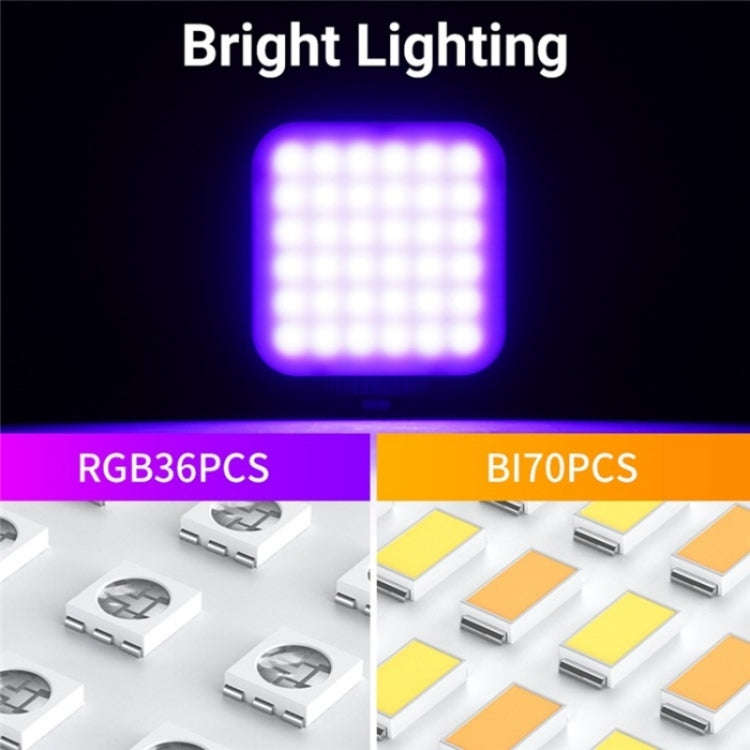 D02 Magnetic Adsorption Pocket RGB Video Lamp Mini LED Fill Light for Live Broadcast