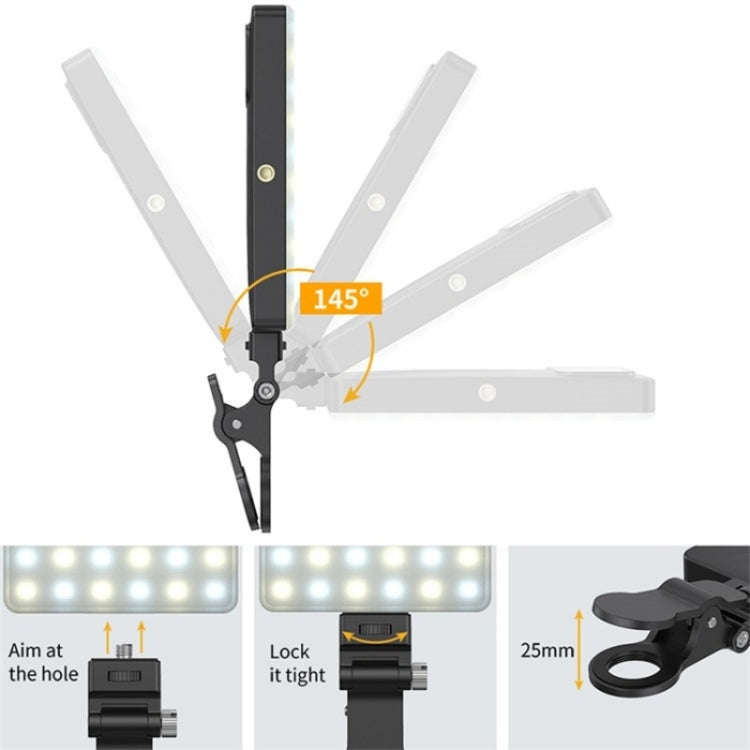 V16R Wth OLED Screen 24 Effects RGB Light Pocket Fill Light for Mobile Phone / Tablet / Laptop