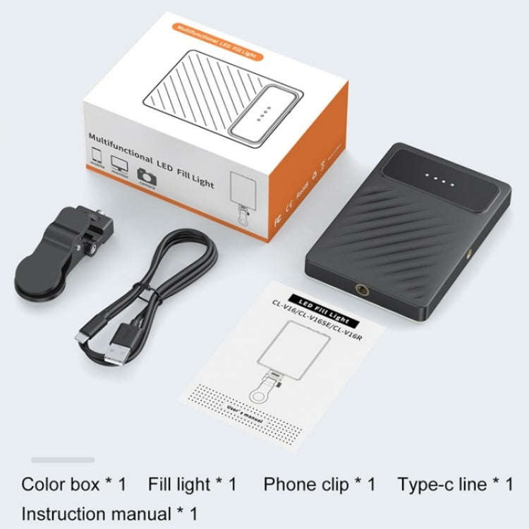 V16SE For Mobile Phone / Tablet / Laptop Three Light Modes Clip-On Pocket Mini Fill Light