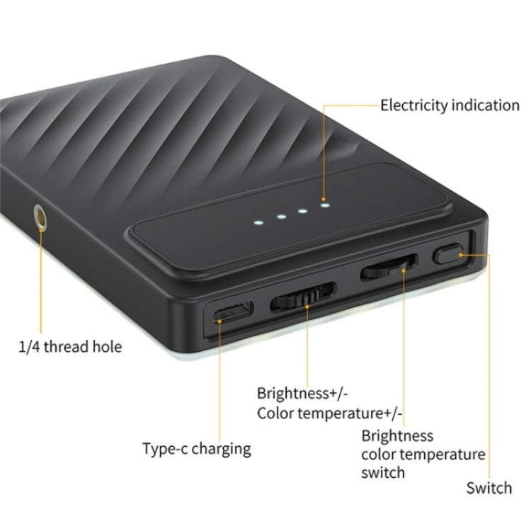 V16SE For Mobile Phone / Tablet / Laptop Three Light Modes Clip-On Pocket Mini Fill Light