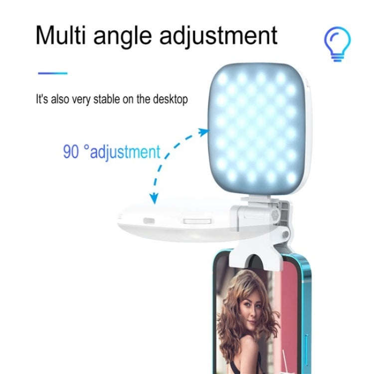 V15 Mini Clip-On Portable LED Fill Light Phone Laptop Video Conference Live Streaming Fill Lamp(P...