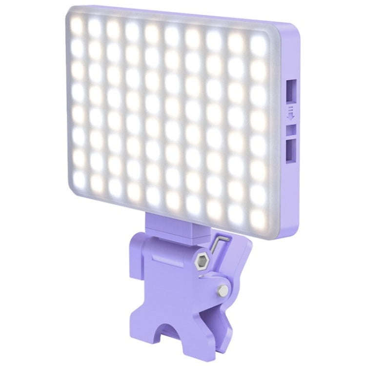 V12A Phone Laptop Video Conference Fill Lamp Portable Selfie Live Streaming LED Fill Light(Purple)