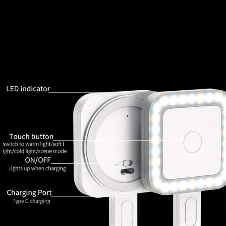 V18 Portable Skin Beauty Live Streaming LED Fill Light Magnetic Phone Selfie Lamp(Black)