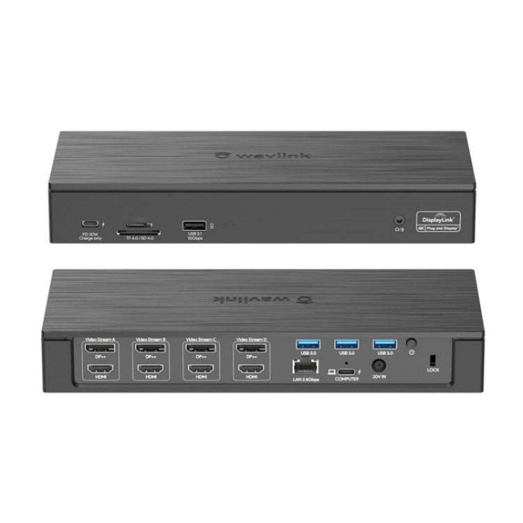 WAVLINK UG69PD8 Pro 18-in-1 DP / HD 5K Quadruple Display USB C Universal Docking Station, Plug:US...