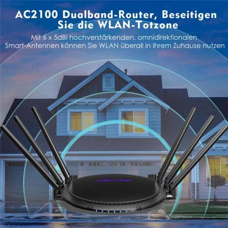 WAVLINK WN531A6 Dual Band Wireless Repeater AC2100 Gigabit Ethernet Port WiFi Router, Plug:AU Plug