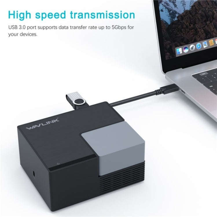 WAVLINK UG76PD2 3.5mm Audio, Gigabit Network Port Dual HD Universal Docking Station(AU Plug)