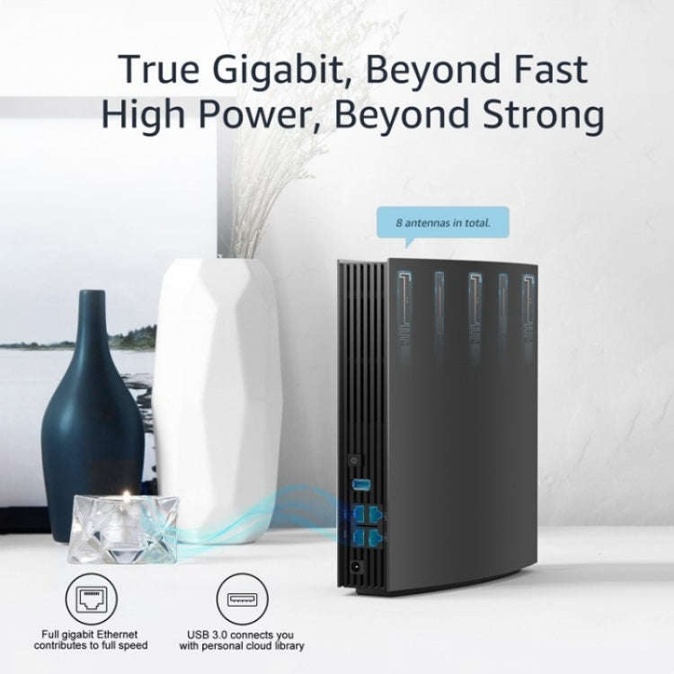 WAVLINK WN538A8 With LCD Screen AC3200 Home Dual Band Gigabit Smart WiFi Router, Plug:US Plug