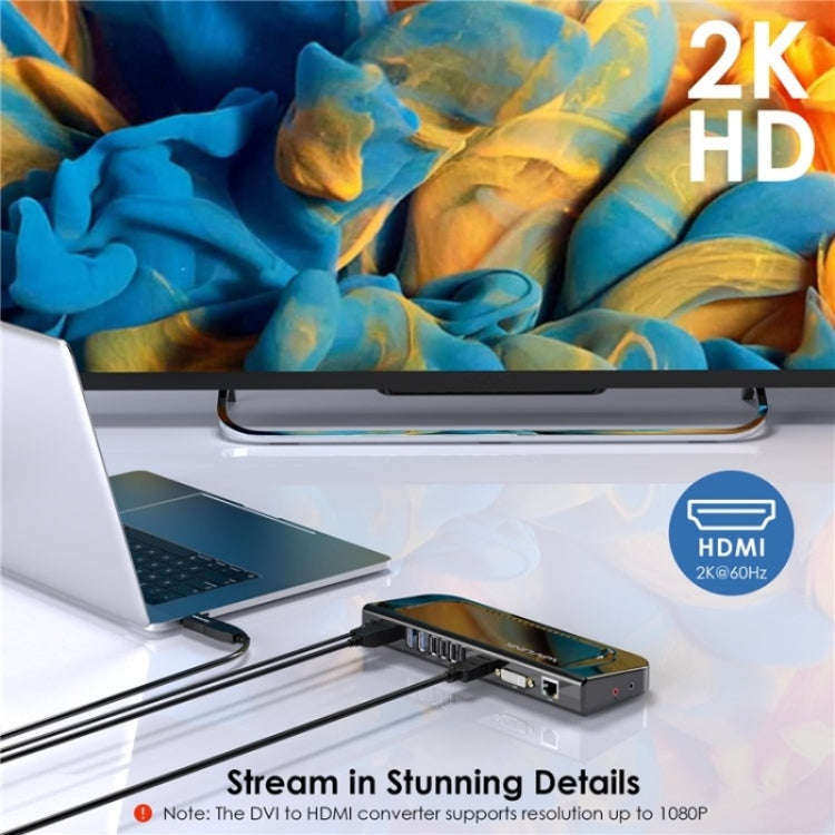 WAVLINK UG49DK4 Universal Laptop Docking Station Dual Monitor Supports DVI / HDMI / VGA(UK Plug)