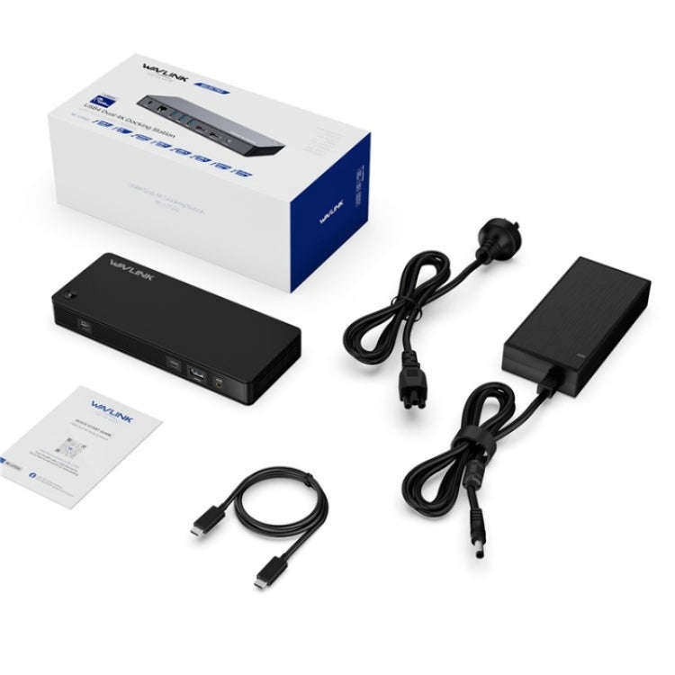 WAVLINK UTD22 Support 96W Laptop Charging USB4 Docking Station Dual Monitor USB-C Hub(UK Plug)
