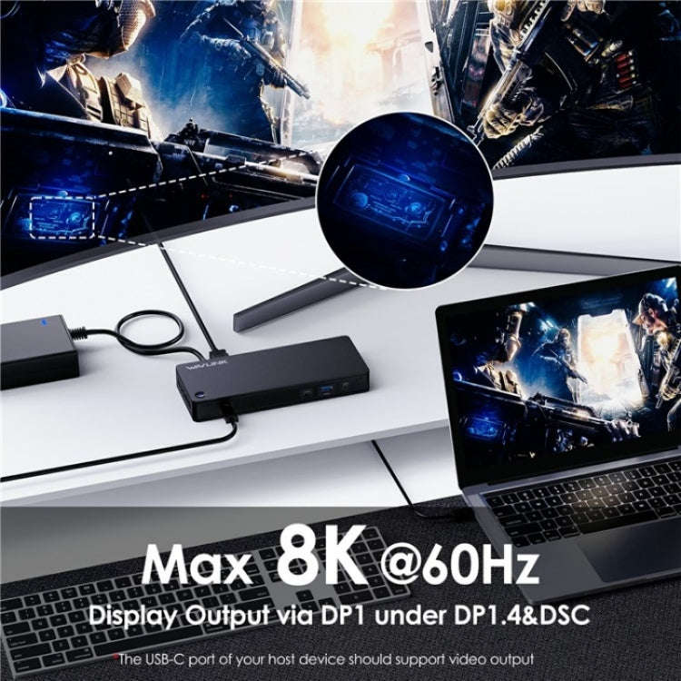 WAVLINK UTD22 Support 96W Laptop Charging USB4 Docking Station Dual Monitor USB-C Hub(UK Plug)