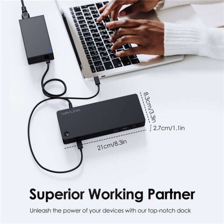 WAVLINK UTD22 Support 96W Laptop Charging USB4 Docking Station Dual Monitor USB-C Hub(UK Plug)
