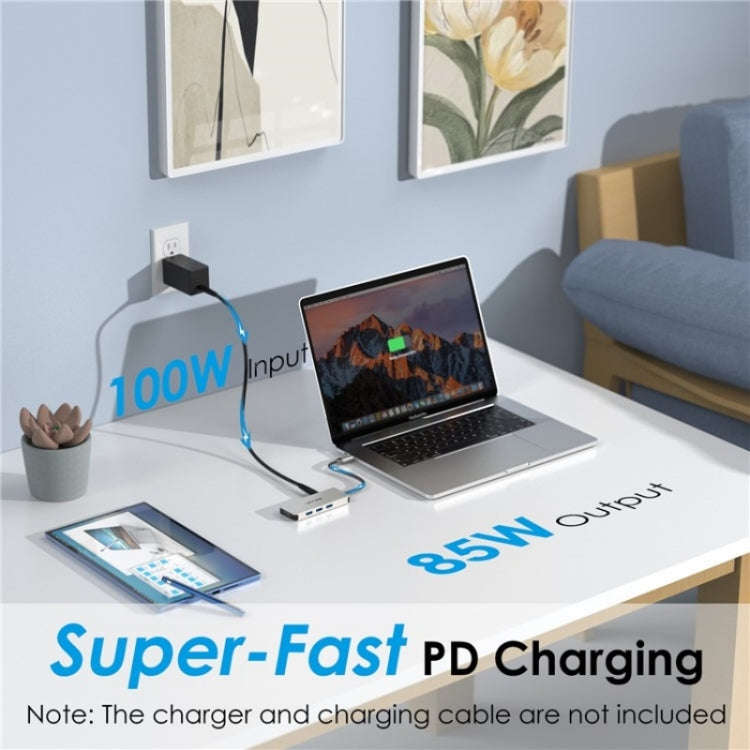 WAVLINK UHP3416 7-in-1 PD100W Charging SD / TF Card Reader 4K HD Type-C Docking Station(Silver)