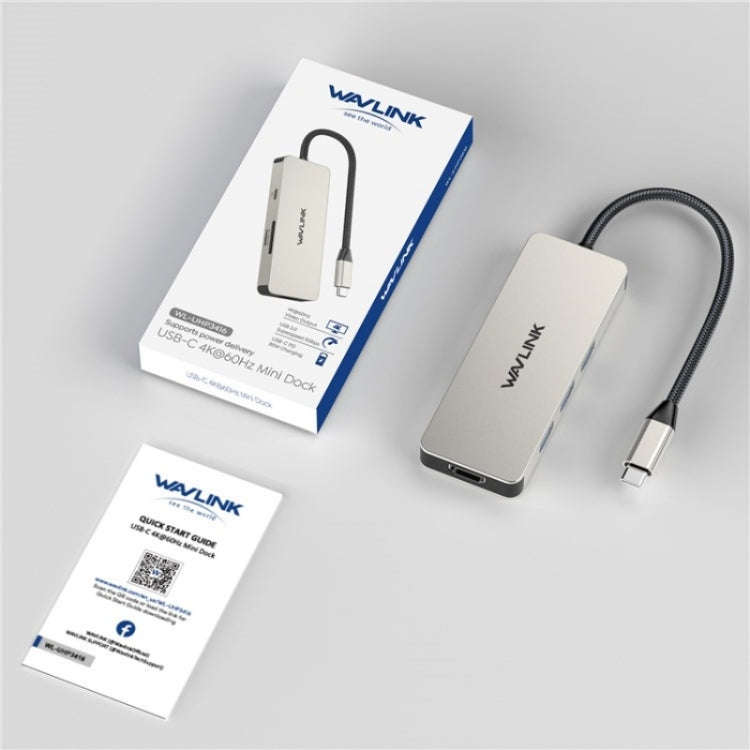 WAVLINK UHP3416 7-in-1 PD100W Charging SD / TF Card Reader 4K HD Type-C Docking Station(Dark Grey)