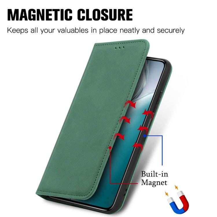For Oukitel C50 Retro Skin Feel Magnetic Flip Leather Phone Case(Green)