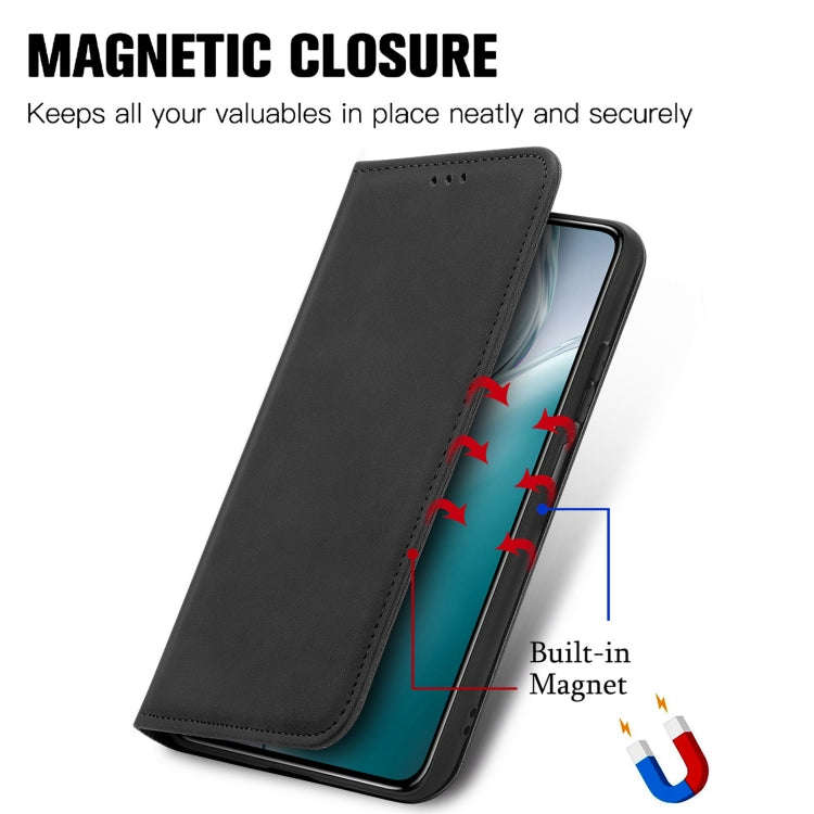 For Oukitel C50 Retro Skin Feel Magnetic Flip Leather Phone Case(Black)