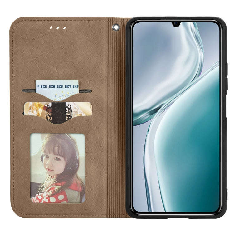 For Oukitel C50 Retro Skin Feel Magnetic Flip Leather Phone Case(Brown)