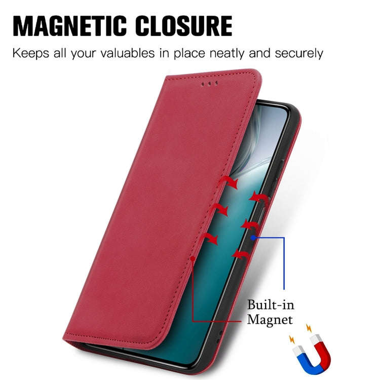 For Oukitel C50 Retro Skin Feel Magnetic Flip Leather Phone Case(Red)