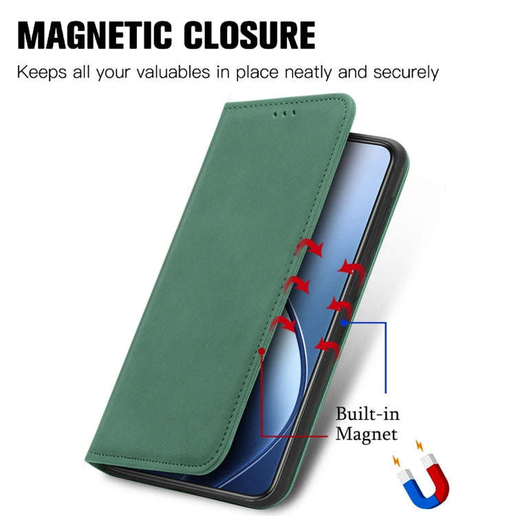 For Oukitel C53 Retro Skin Feel Magnetic Flip Leather Phone Case(Green)