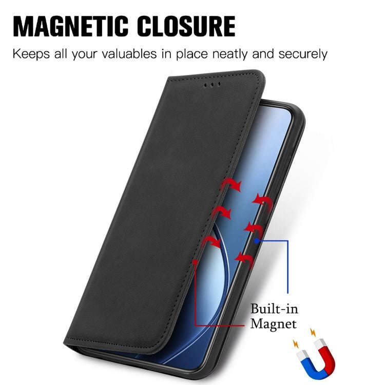 For Oukitel C53 Retro Skin Feel Magnetic Flip Leather Phone Case(Black)