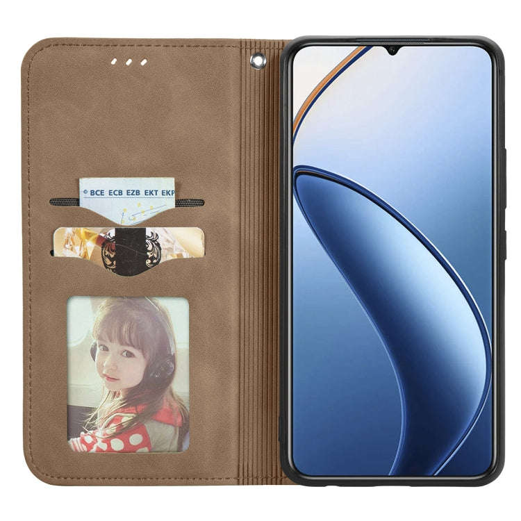 For Oukitel C53 Retro Skin Feel Magnetic Flip Leather Phone Case(Brown)
