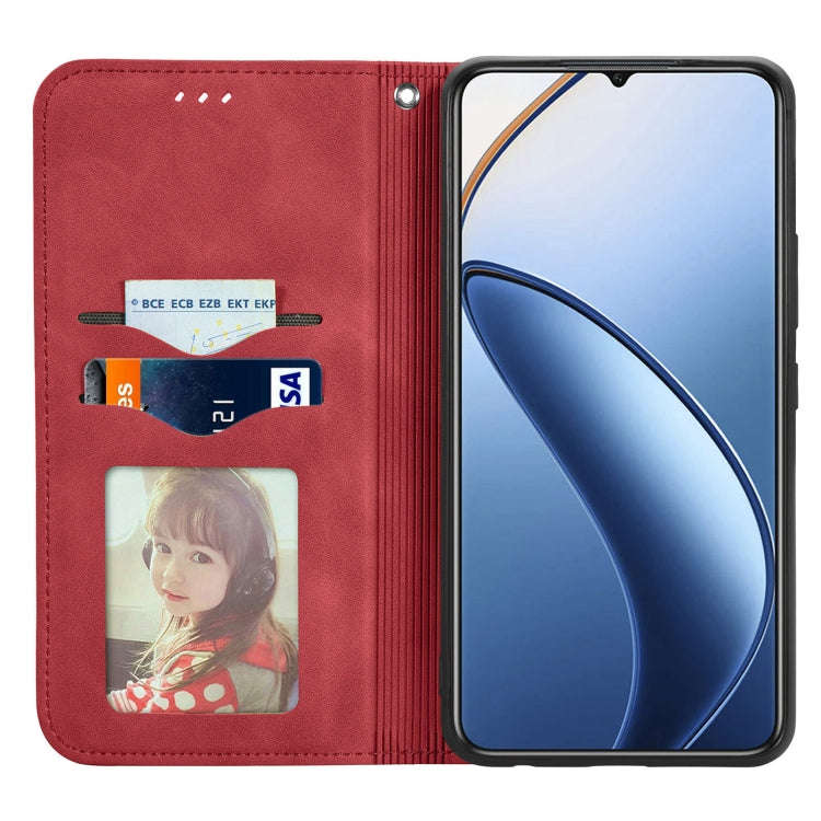 For Oukitel C53 Retro Skin Feel Magnetic Flip Leather Phone Case(Red)