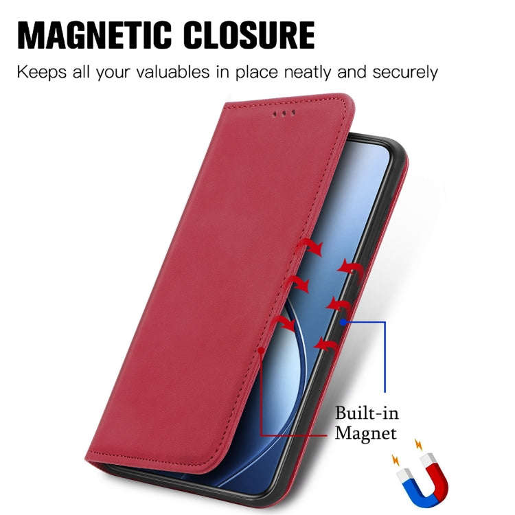 For Oukitel C53 Retro Skin Feel Magnetic Flip Leather Phone Case(Red)