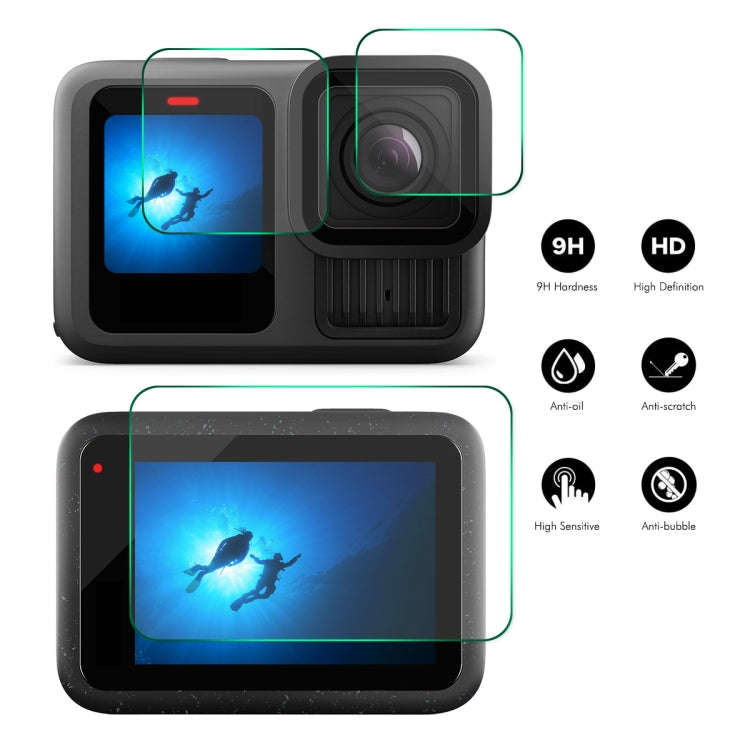 For GoPro HERO13 Black ENKAY 0.2mm 9H Tempered Glass Screen Protector Front  Back Camera Film