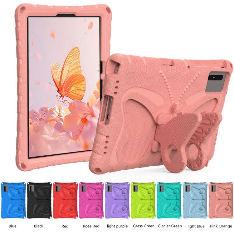 For Huawei MatePad SE 11 2024 Butterfly Bracket EVA Shockproof Tablet Case(Pink Orange)
