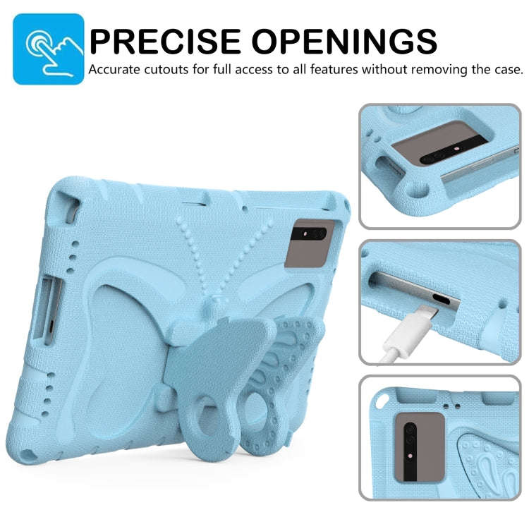 For Huawei MatePad SE 11 2024 Butterfly Bracket EVA Shockproof Tablet Case(Light Blue)