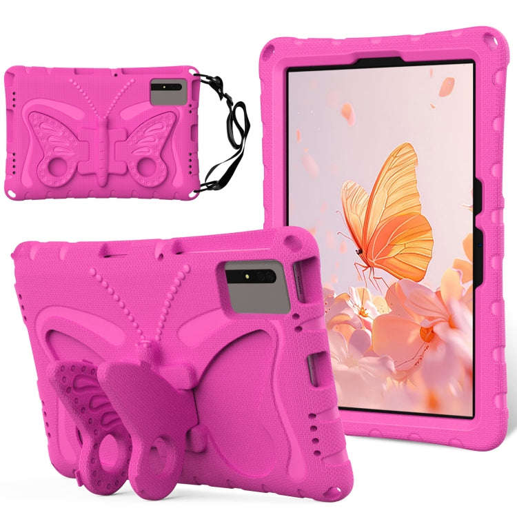 For Huawei MatePad SE 11 2024 Butterfly Bracket EVA Shockproof Tablet Case(Rose Red)