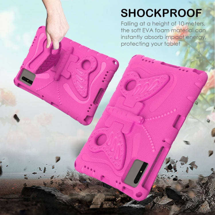 For Huawei MatePad SE 11 2024 Butterfly Bracket EVA Shockproof Tablet Case(Rose Red)