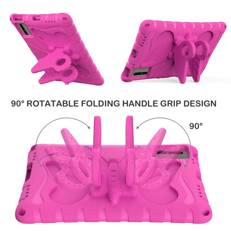 For Huawei MatePad SE 11 2024 Butterfly Bracket EVA Shockproof Tablet Case(Rose Red)