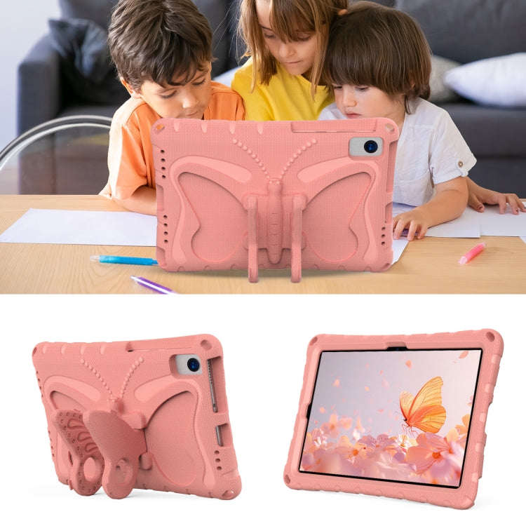 For Huawei MatePad 10.4 Butterfly Bracket EVA Shockproof Tablet Case(Pink Orange)