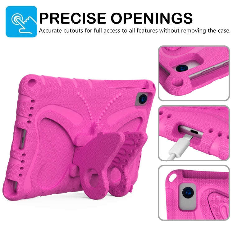 For Huawei MatePad 10.4 Butterfly Bracket EVA Shockproof Tablet Case(Rose Red)