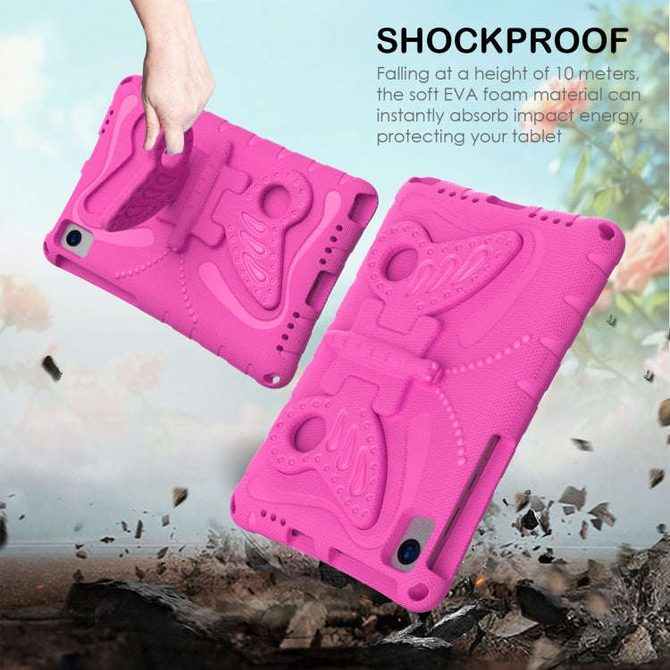 For Huawei MatePad 10.4 Butterfly Bracket EVA Shockproof Tablet Case(Rose Red)