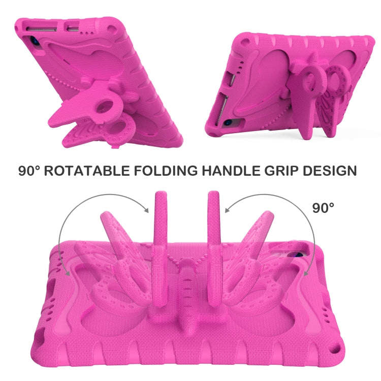 For Huawei MatePad 10.4 Butterfly Bracket EVA Shockproof Tablet Case(Rose Red)