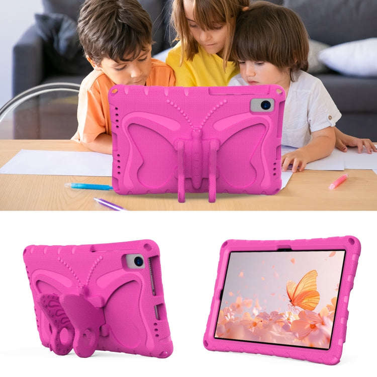 For Huawei MatePad 10.4 Butterfly Bracket EVA Shockproof Tablet Case(Rose Red)