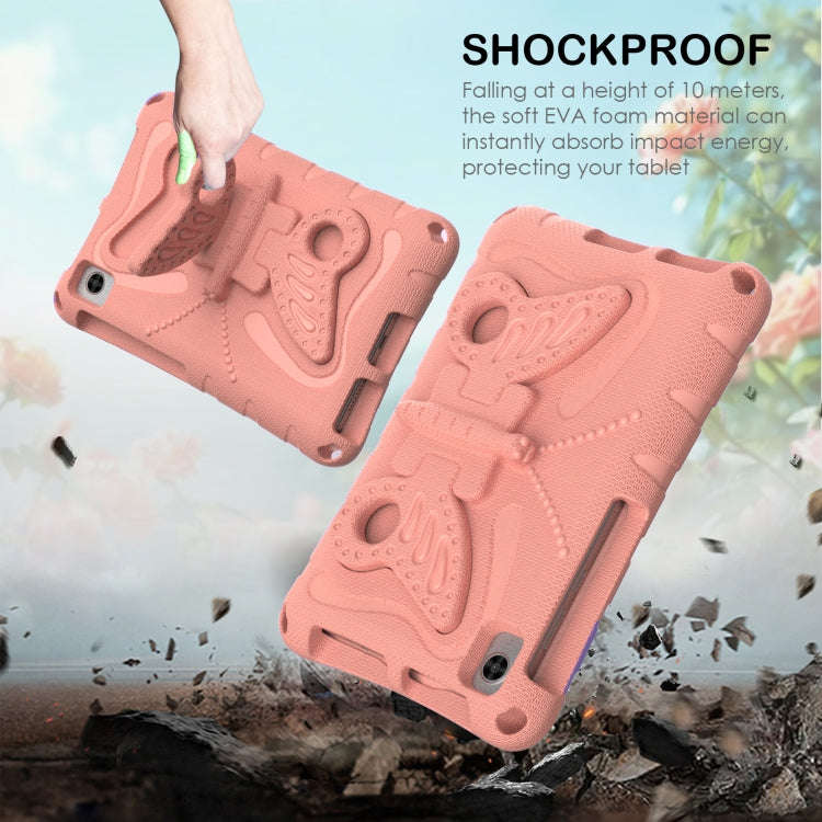 For Huawei MatePad T8 8.0 2020 Butterfly Bracket EVA Shockproof Tablet Case(Pink Orange)