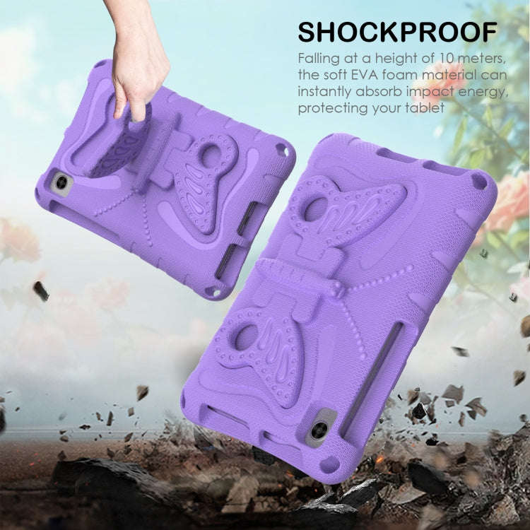 For Huawei MatePad T8 8.0 2020 Butterfly Bracket EVA Shockproof Tablet Case(Light Purple)