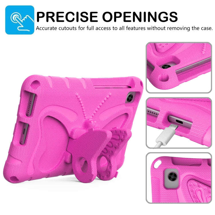 For Huawei MatePad T8 8.0 2020 Butterfly Bracket EVA Shockproof Tablet Case(Rose Red)